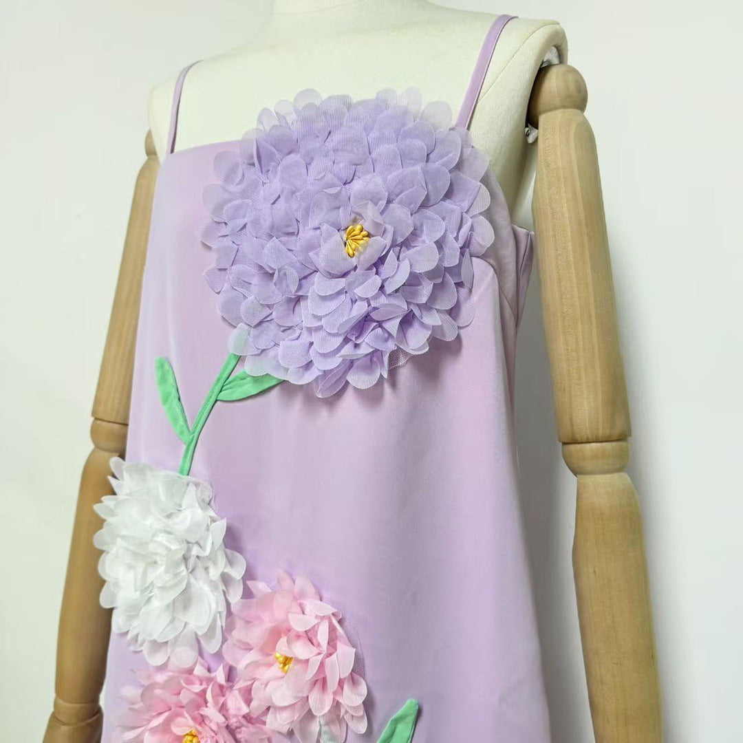 Kristin Buttercup Embroidered Maxi Dress in Purple Avalabel