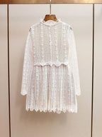 odelette Cream Organza Lace Mini Dress Avalabel