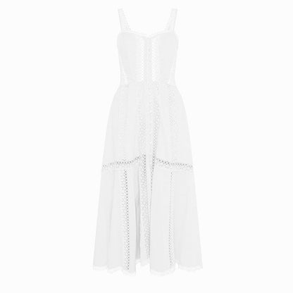 Lillian Embroidered Hollow Tube Top Maxi Dress