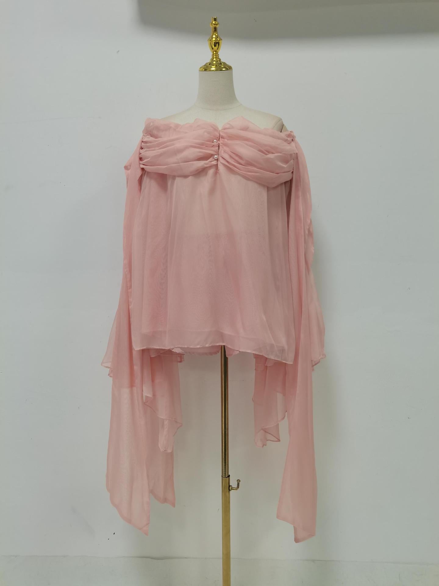 Pink Off Shoulder Mini Dress & Shorts Set Avalabel