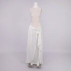giselle flower embellished sleeveless lace maxi dress  in white Avalabel