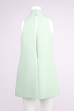 V-Neck Cutout Backless Crepe Halter Dress - Celadon Avalabel