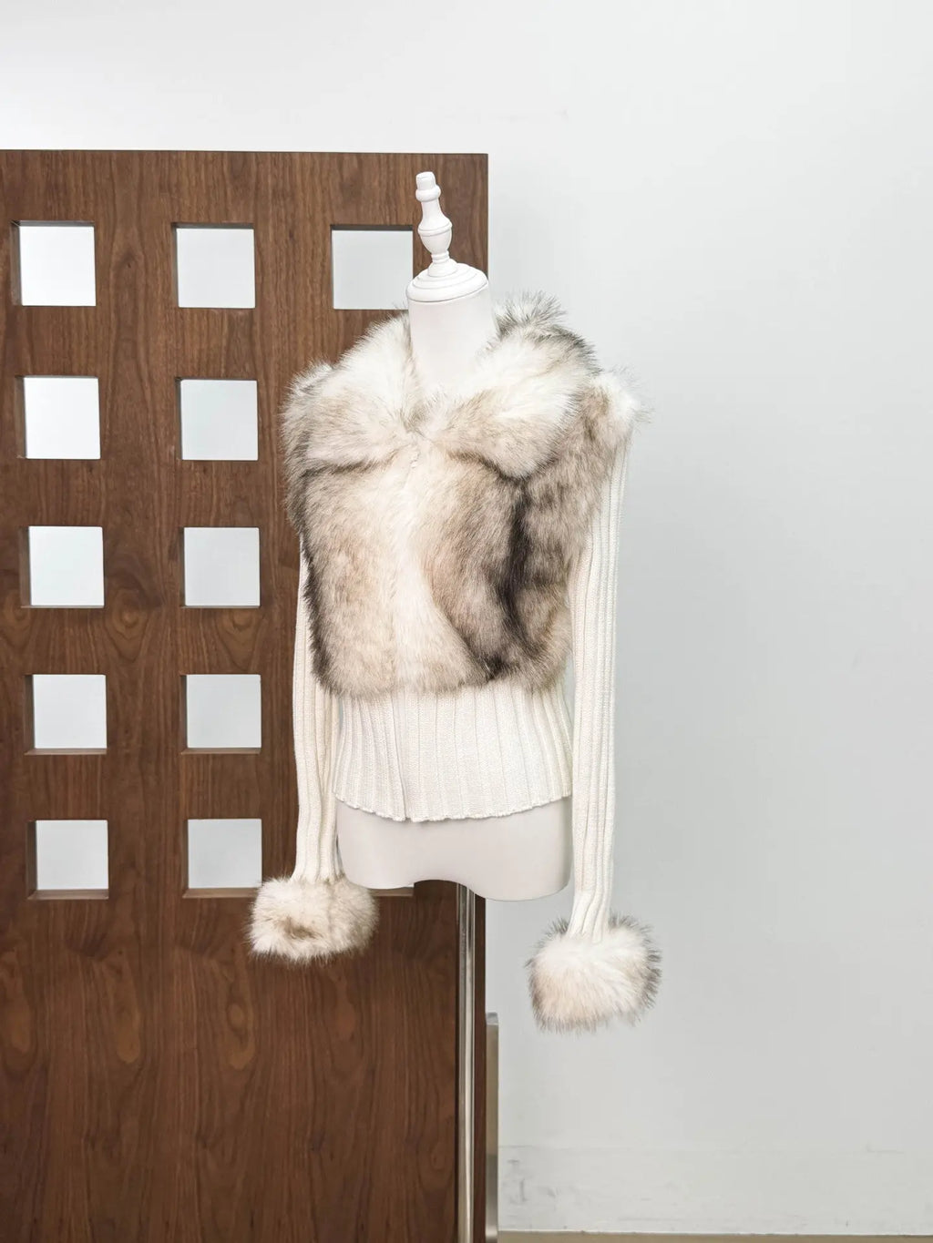 geraldine Faux Fur Knit Coat Avalabel