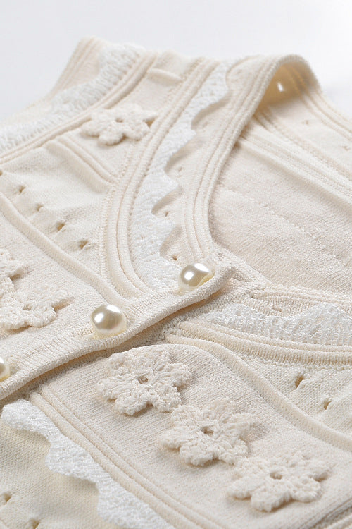 Crochet Top in Ecru Avalabel
