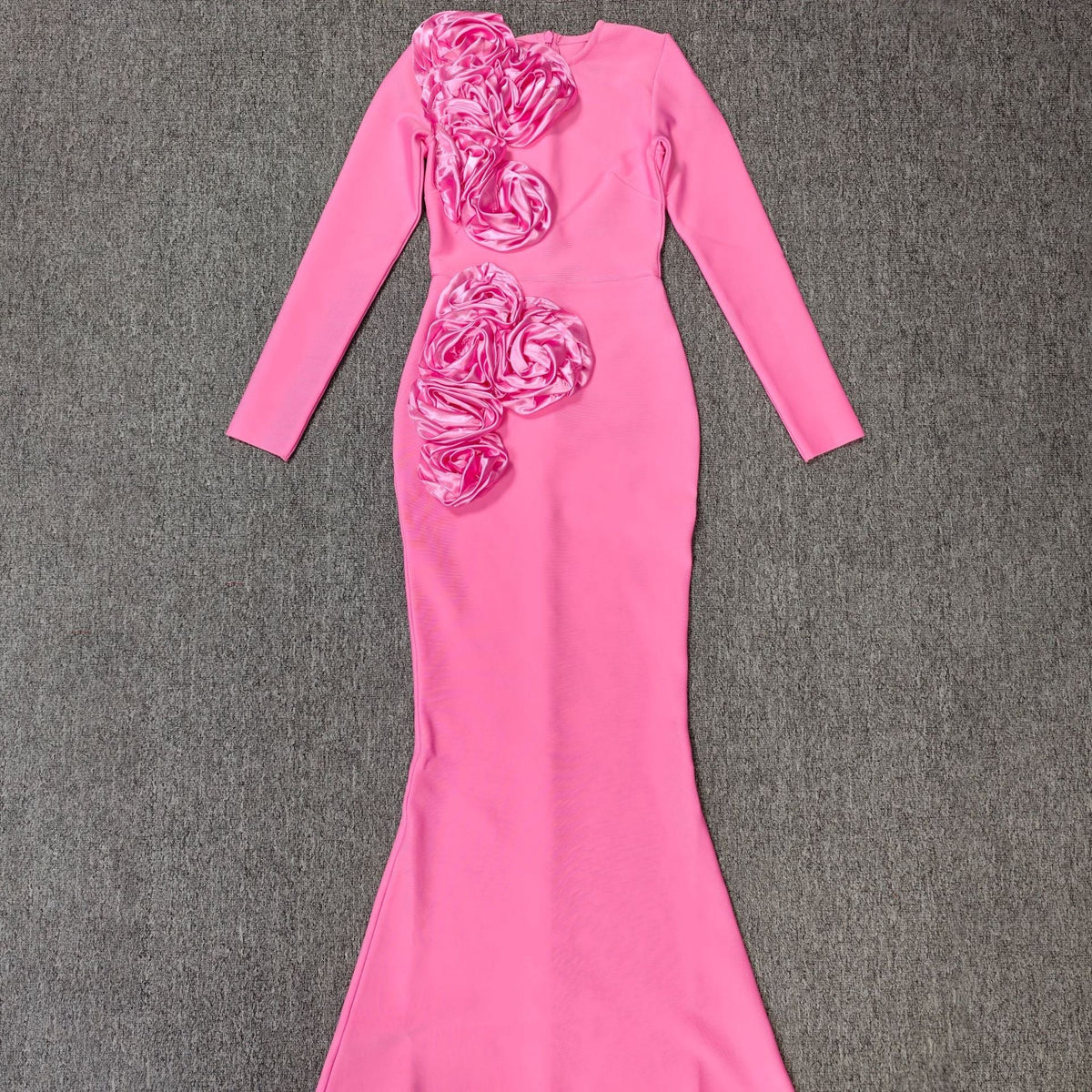 sally 3D Flower Decorative Bandage maxi Dress in pink Avalabel