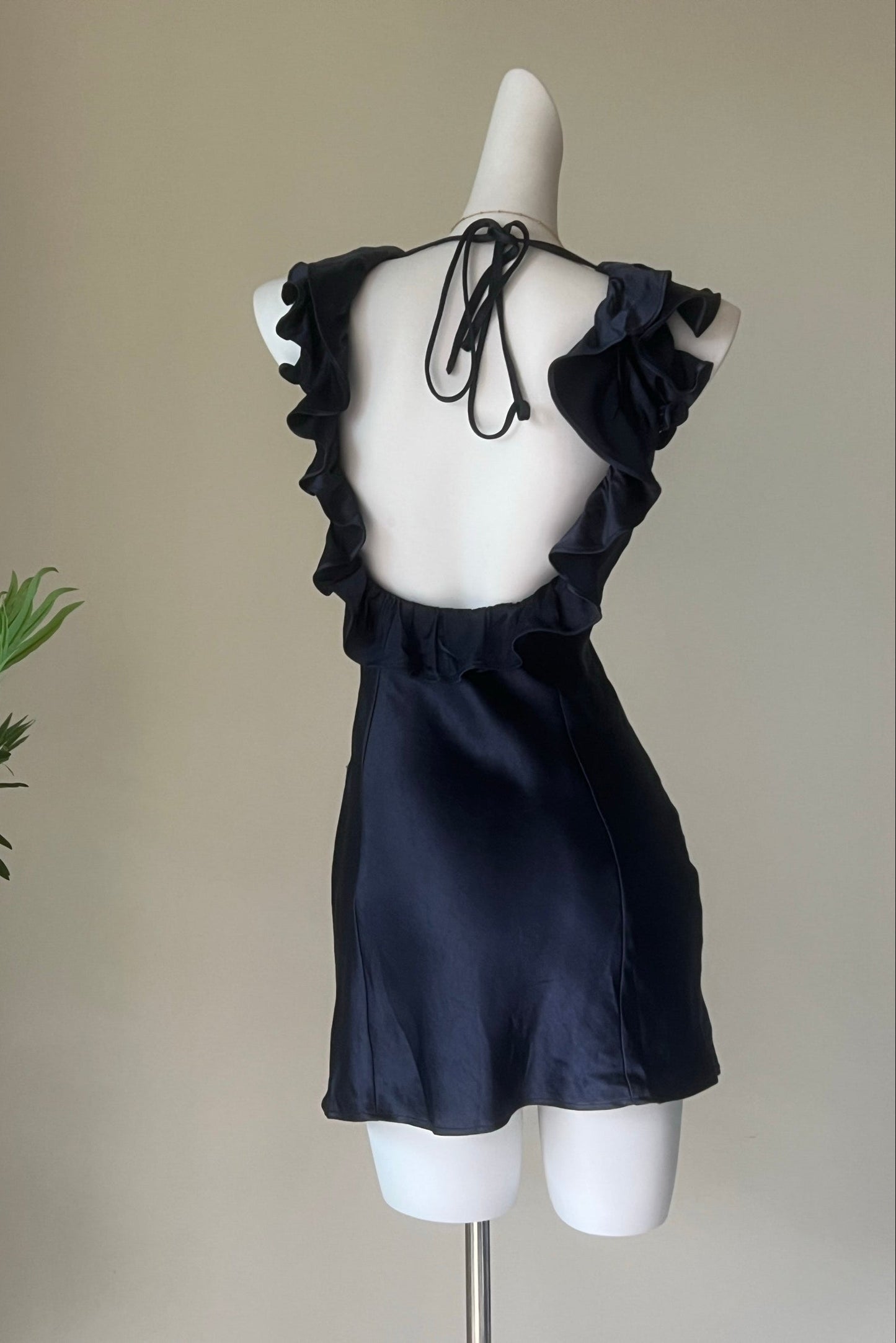 Butacup Frill Mini Dress in Navy