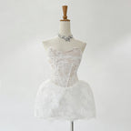 Lace Embroidered Bandeau Sleeveless Dress Avalabel