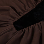 Velvet Mesh Patchwork Maxi Dress in Black Avalabel