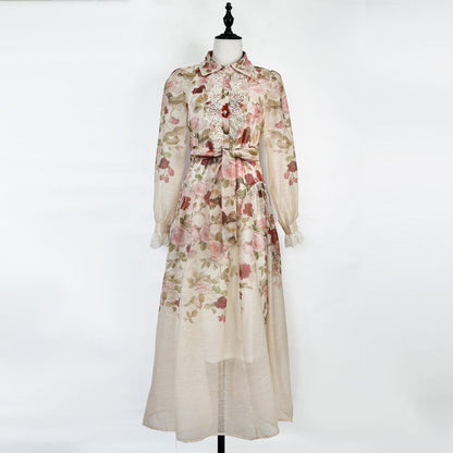 shirley Long Sleeve floral Printed Woven Maxi Dress