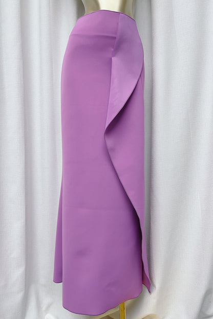Irregular Ruffle Fishtail Skirt in Purple