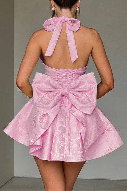 Deep V-neck Short Floral Homecoming Dress