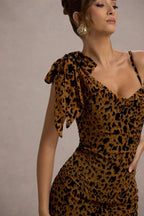 Leopard Print Slip Maxi Dress Avalabel