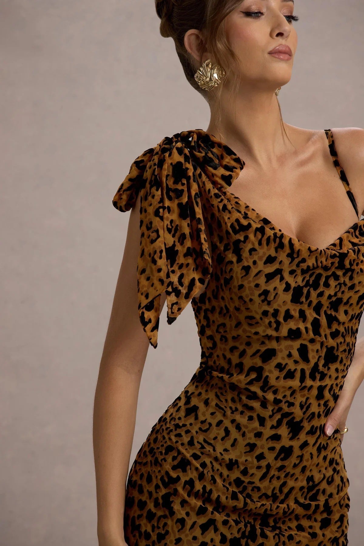 Leopard Print Slip Maxi Dress Avalabel