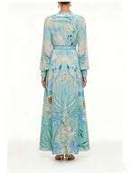 Zanna Silk Floral V-Neck Maxi Dress Avalabel