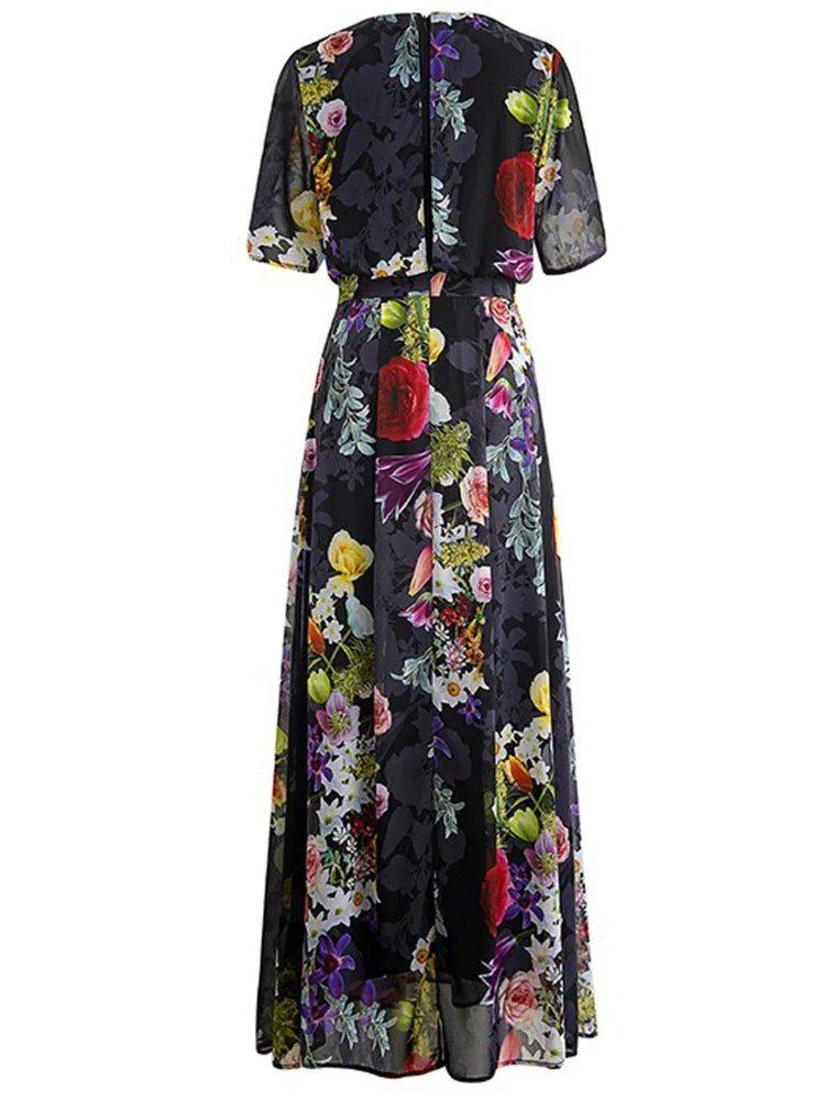 Breaking code special clearance summer women's clothing discount promotion temperament floral dress short sleeve unique and beautiful waist skirt