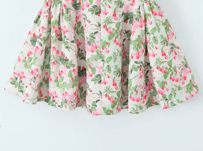 Plunge Neck Floral Mini Dress