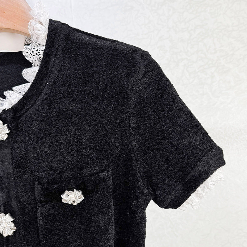 Kama Black Chenille Knit Midi Dress Avalabel
