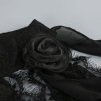 Hulda Cotton Lace Hollow Maxi Dress in Black Avalabel
