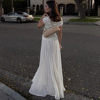 New Winter Style Sheer V-Neck Lace-Trimmed Maxi Dress Avalabel