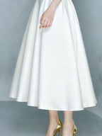 Irregular Bow A-line Midi Dress with Belt Avalabel