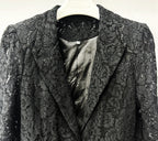 elvira v-neck Lace Blazer set in black Avalabel