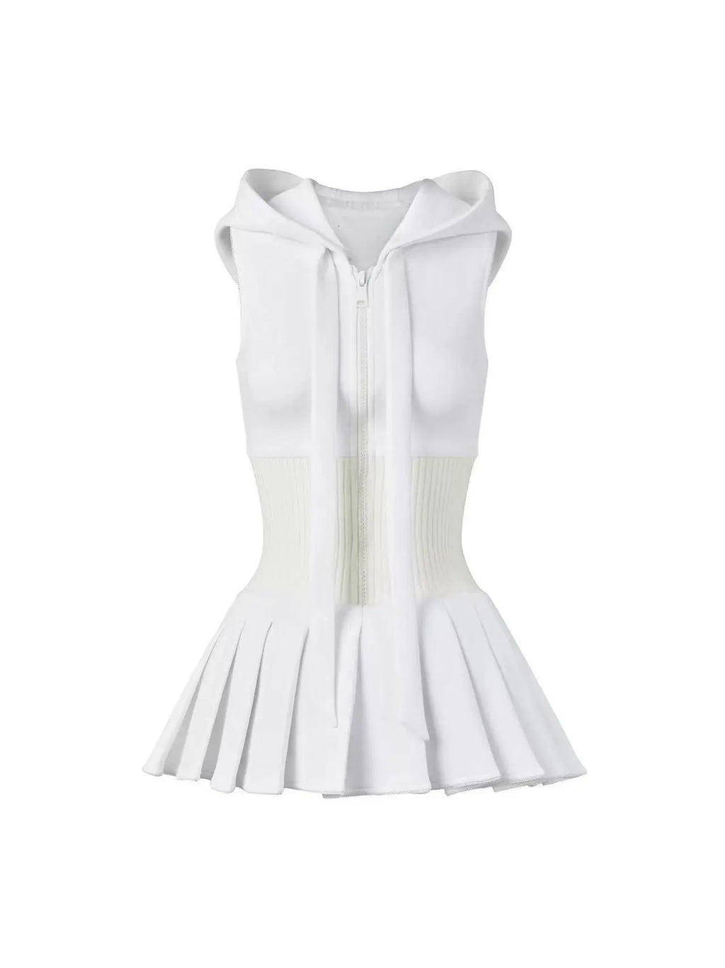 Cliffa Sleeveless Knit Mini Dress - White Avalabel