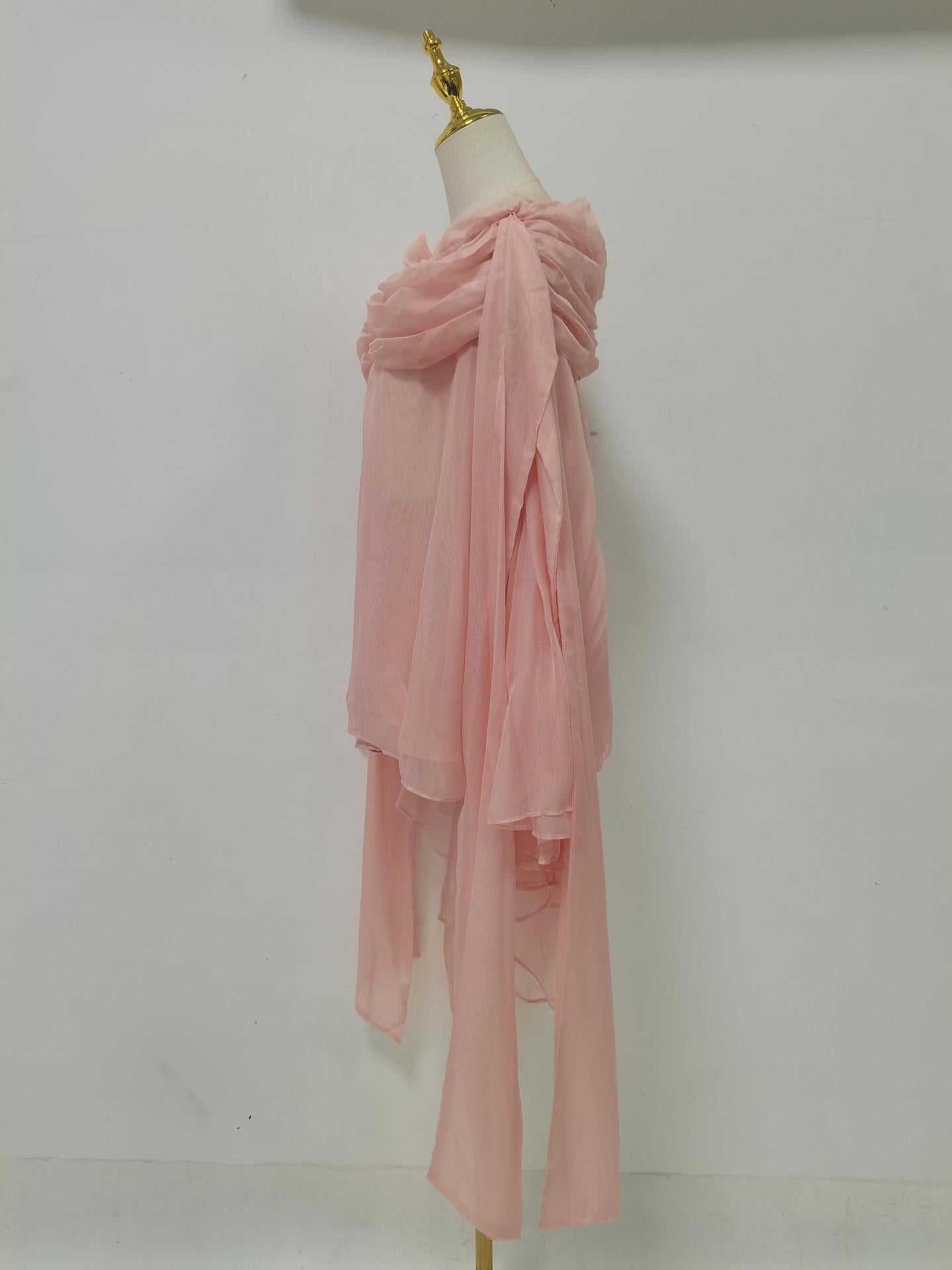 Pink Off Shoulder Mini Dress & Shorts Set Avalabel