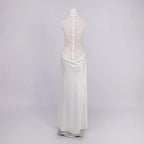 giselle flower embellished sleeveless lace maxi dress  in white Avalabel