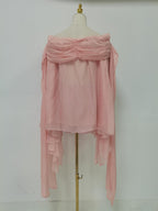 Pink Off Shoulder Mini Dress & Shorts Set Avalabel