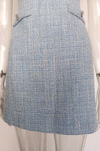Halter Neck Tweed Vest Mini Dress in Blue Avalabel