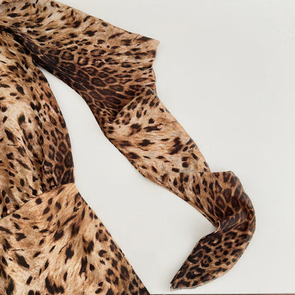 edwina Long Sleeves Leopard Print Mini Dress in brown