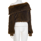 stacey One Shoulder Furry Top Avalabel