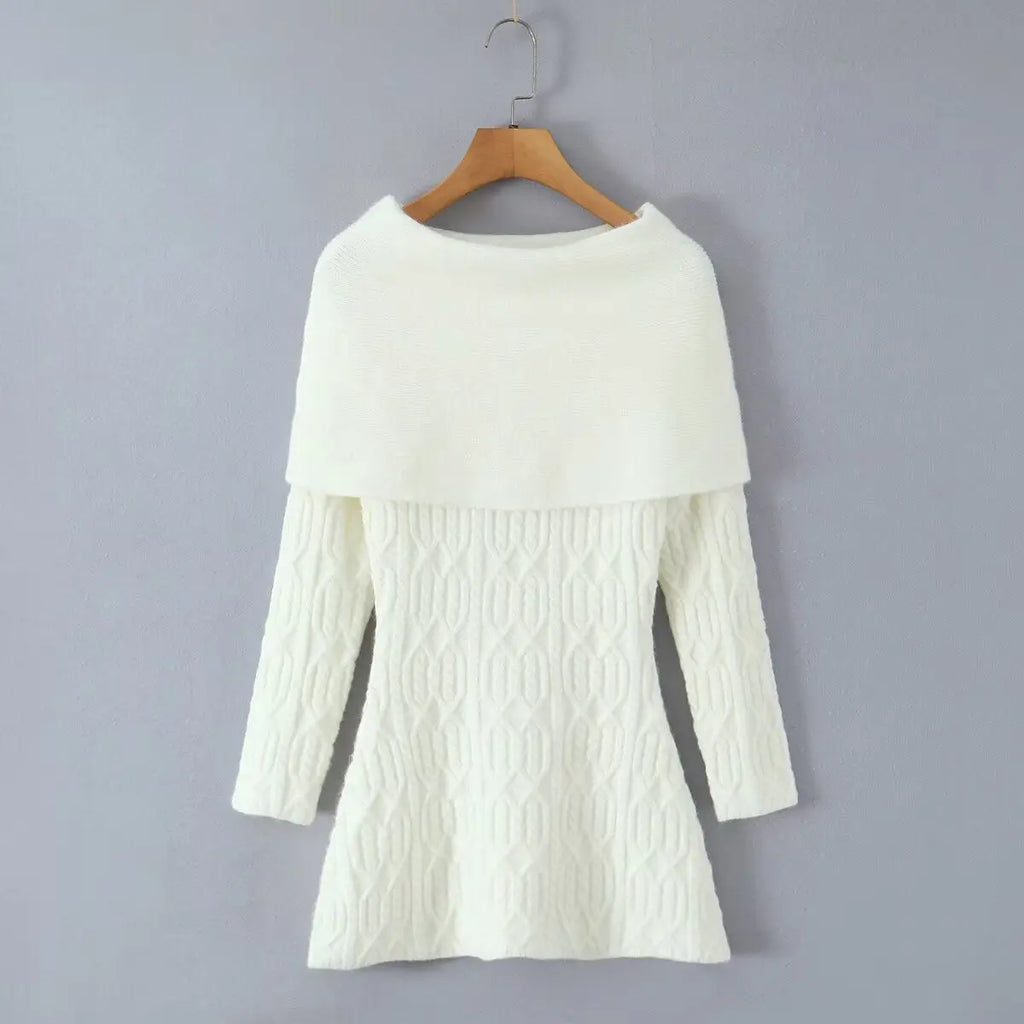 gwendolyn Off Shoulder Knit Mini Dress - White Avalabel