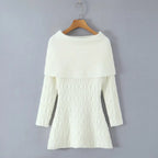 gwendolyn Off Shoulder Knit Mini Dress - White Avalabel