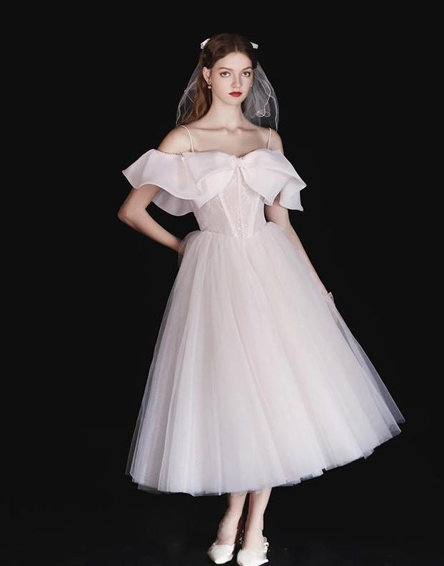 Sebastiane French-Style Ruffled One-Shoulder Midi Dress - White Avalabel