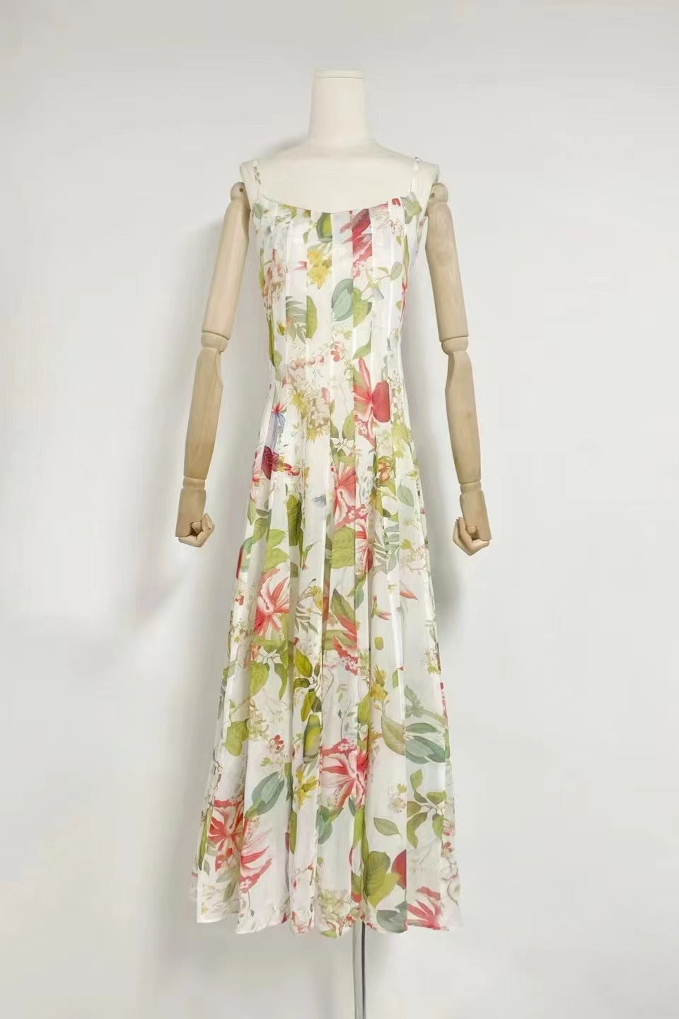 Multicolor Floral Print Fauna Gazar Gown Avalabel