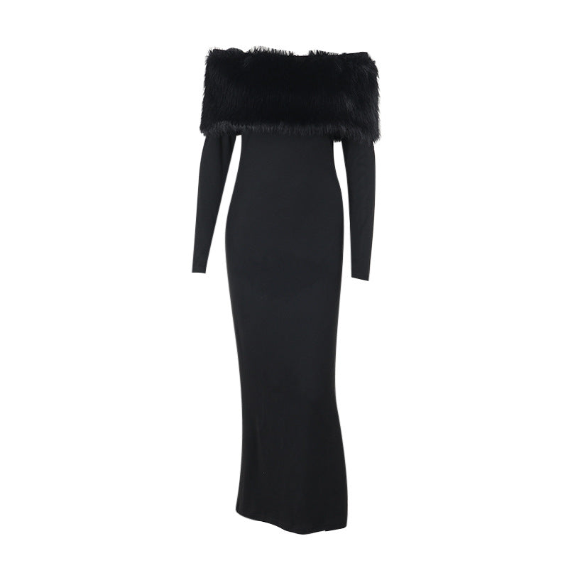 susie furry embellished bodycon midi dress in black Avalabel