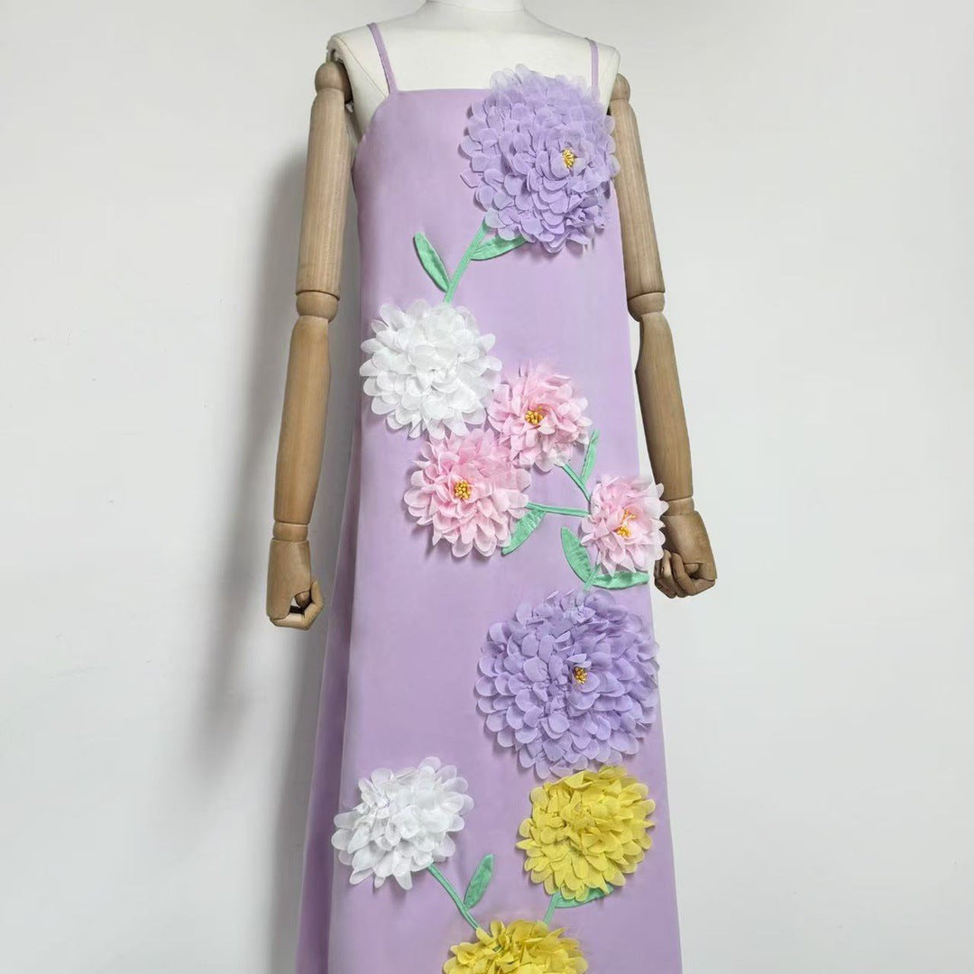 Kristin Buttercup Embroidered Maxi Dress in Purple Avalabel