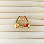 retro gold- red earring