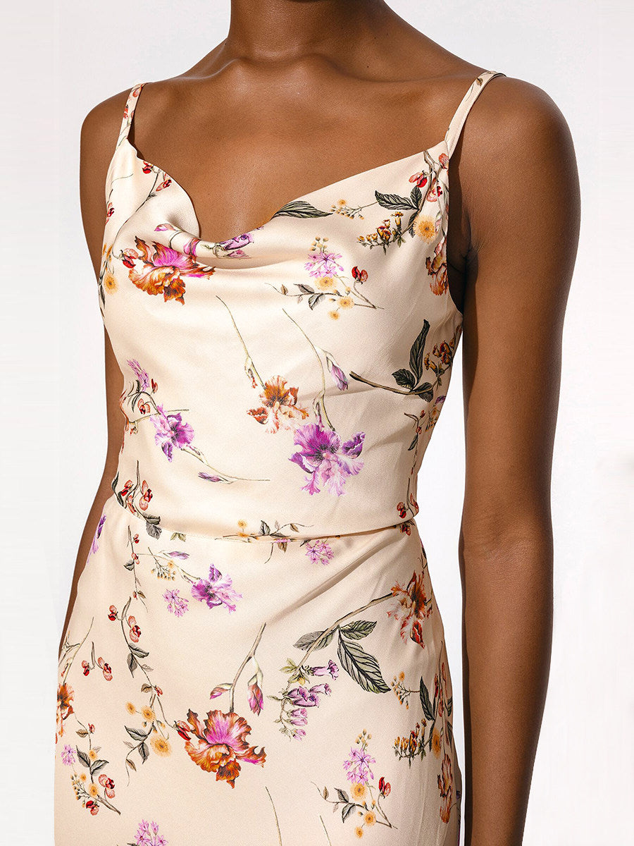 White Floral Slip Maxi Dress Avalabel