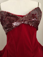 evangeline sequin embellished mini dress in red Avalabel