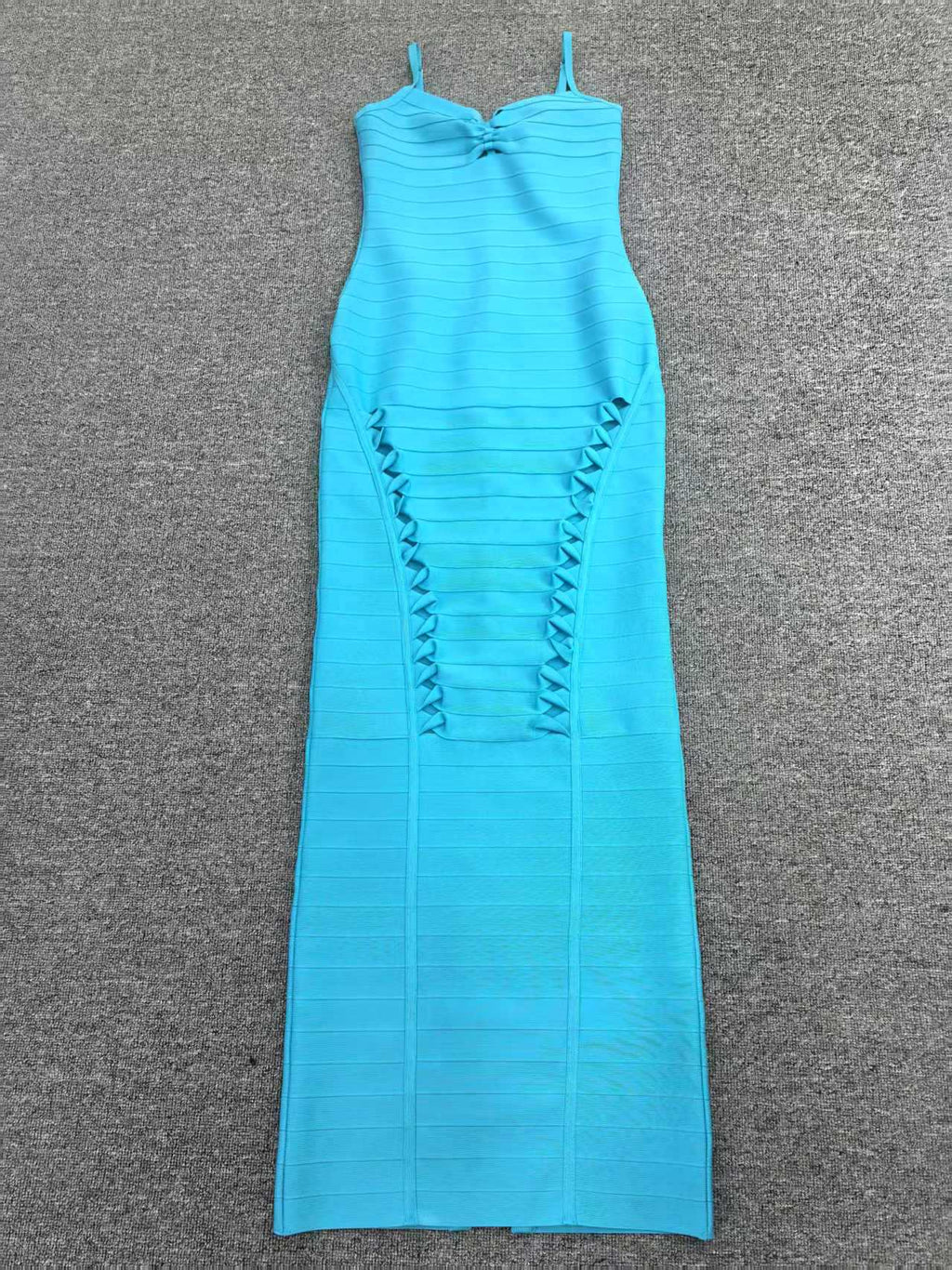 nancy hollow Bandage Maxi Dress in blue Avalabel