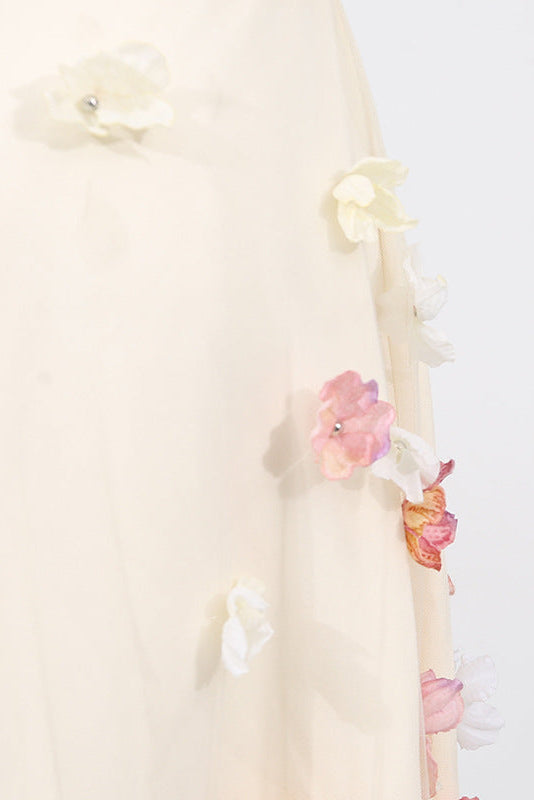 Off-Shoulder Embroidered Maxi Dress in Apricot Avalabel