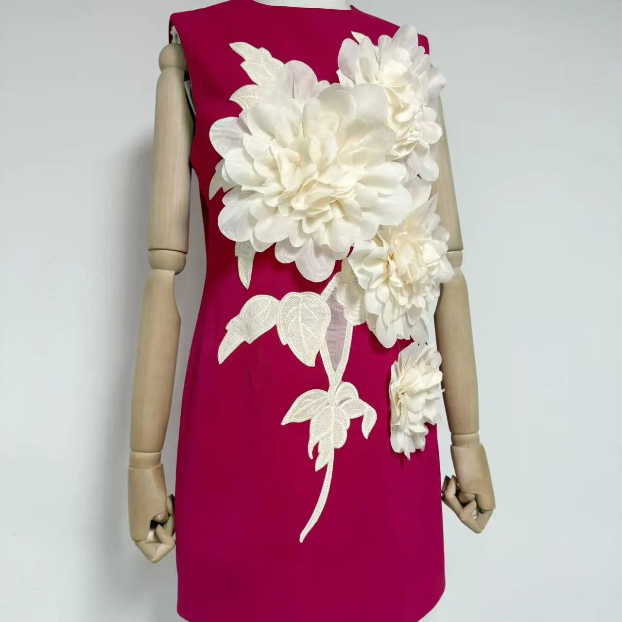 mandy 3d flower embellished Mini Dress in Black Avalabel