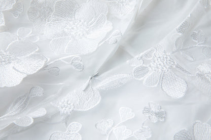 Georgia 3d Floral Lace Mini Dress in White