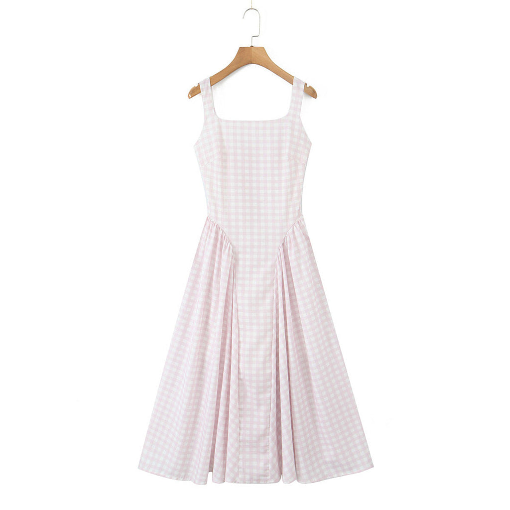 Sherrie Midi Dress - Blush Gingham Avalabel