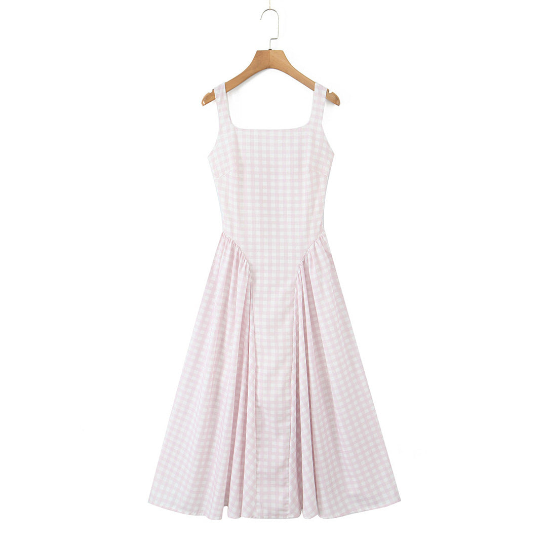 Sherrie Midi Dress - Blush Gingham Avalabel