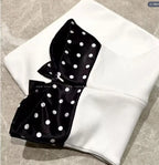 michaelia white Contour Sleeveless Polka Dot Contrast bow Bandage Mini Dress Avalabel