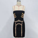 yuri Skeleton tassel embellished Bustier mini Dress in black Avalabel