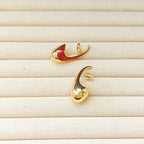 retro gold- red earring